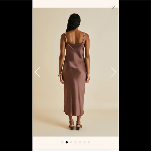 Olivia von Halle BIBI FIG SILK SATIN SLIP DRESS - Picture 3 of 9